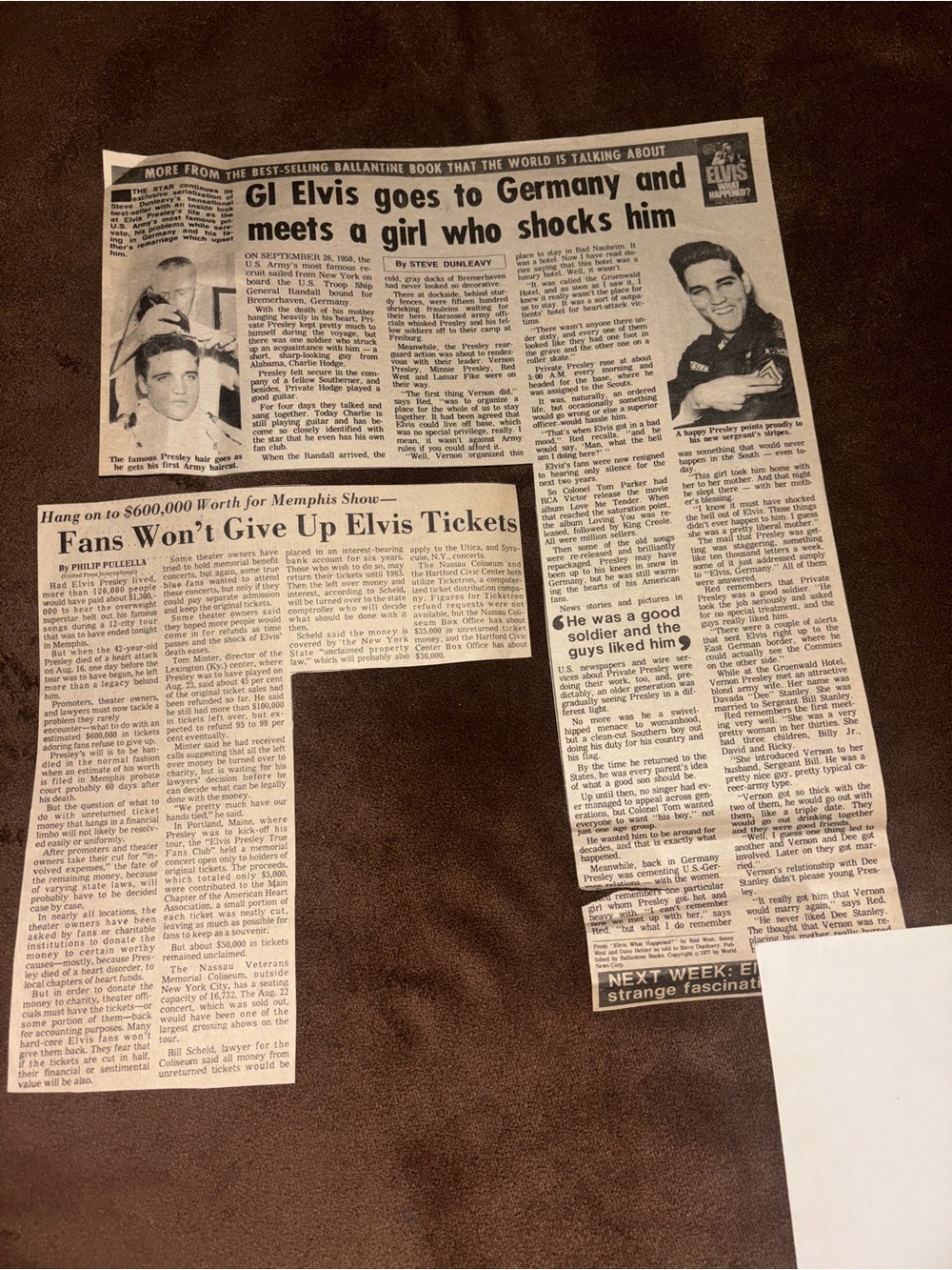 Vintage Elvis Presley Newspaper Page - Black & White